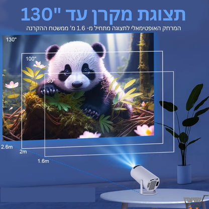 מקרן חכם 720P עד 130 אינץ' Magcubic TV HY300-PRO 8GB+1GB RAM עם מערכת הפעלה Android 11